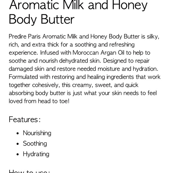 Prédiré Aromatic Milk & Honey Body Butter - Silver and White - Picture 3 of 4